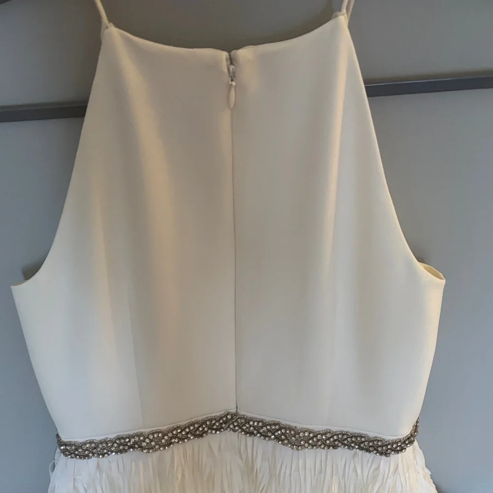 BHLDN Aidan Mattox Ivory Halter Cocktail Dress - Picture 5 of 6